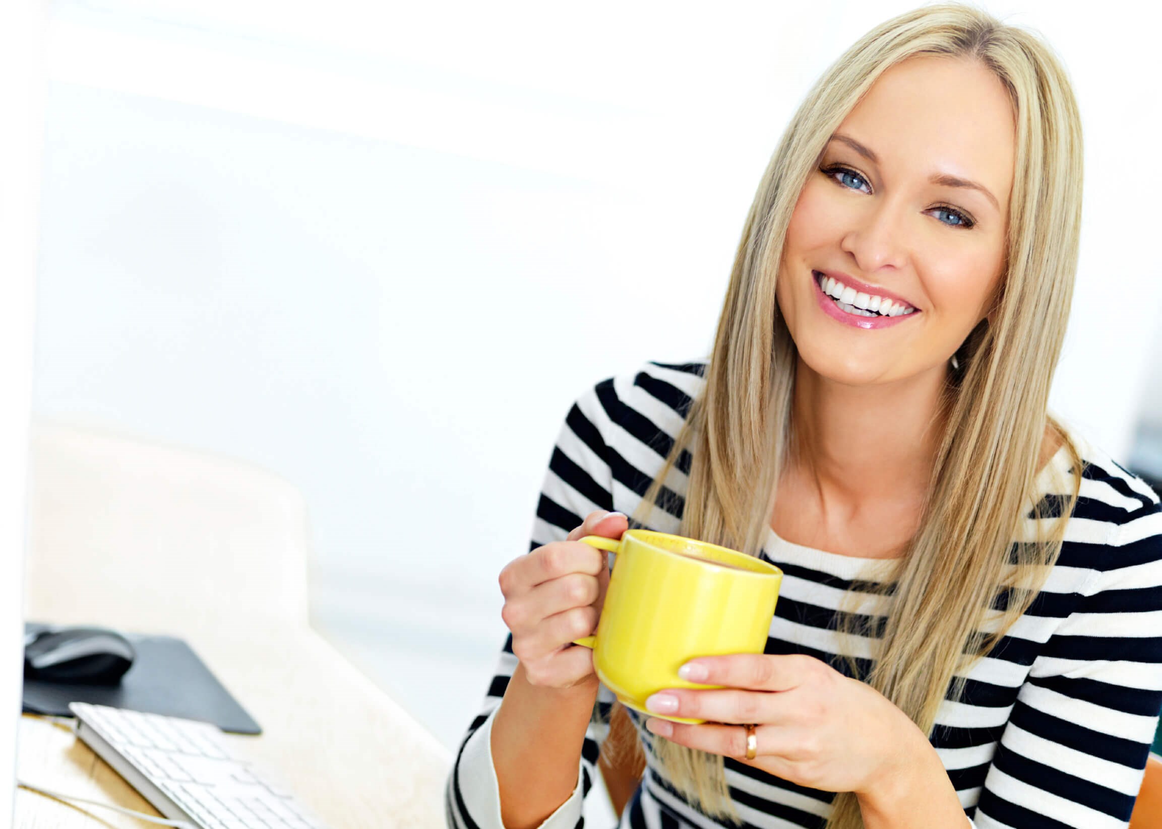 woman holding cup